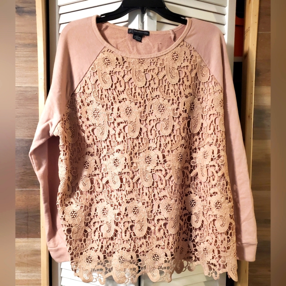 Adrianna Papell Lace Blush Top Sz Xxl